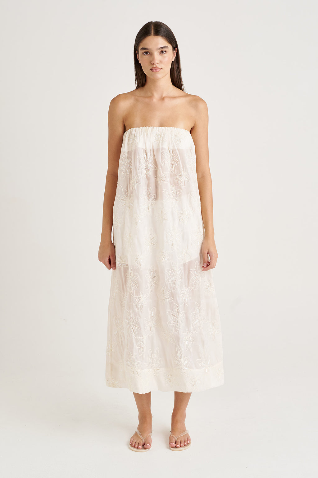 STARRY SHEER MIDAXI DRESS