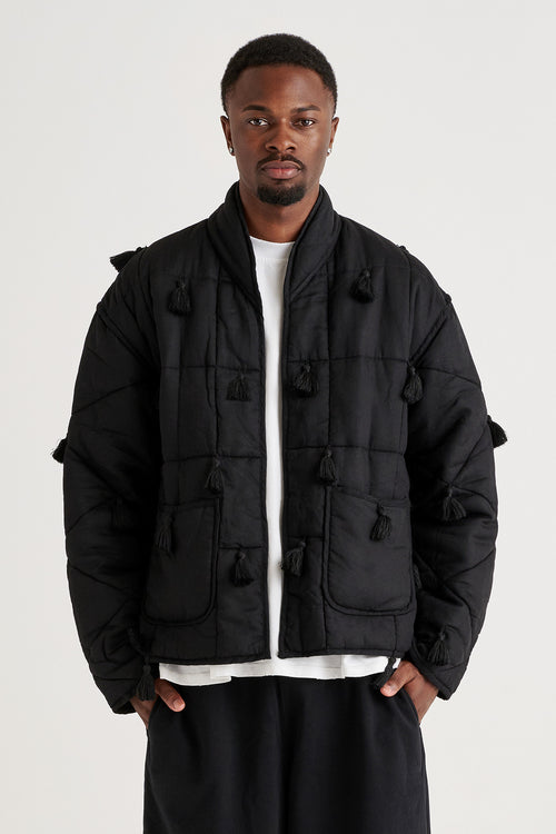 Mens Front Close Dromen Tassel Jacket on white background